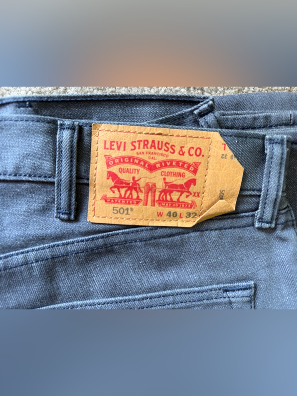 Levi's Men's Dark Blue Slim Straight Jeans with Leather Patch